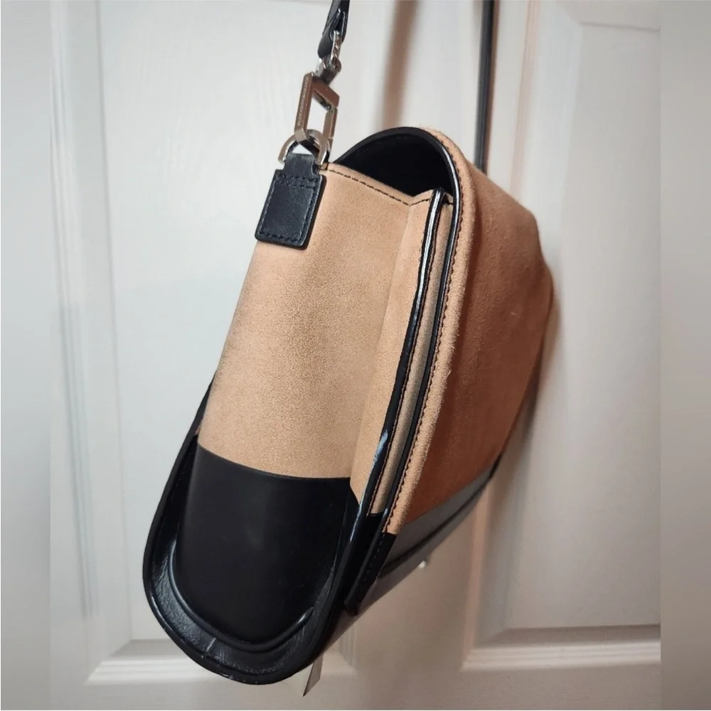 Alexander Wang Peach and Black Suede Crossbody Bag - Picture 6 of 12